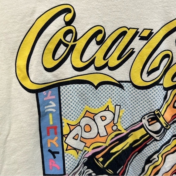 Coca-Cola Yellow Pop Art Cropped Graphic Tshirt Size Medium - "Janie" - Picture 10 of 16